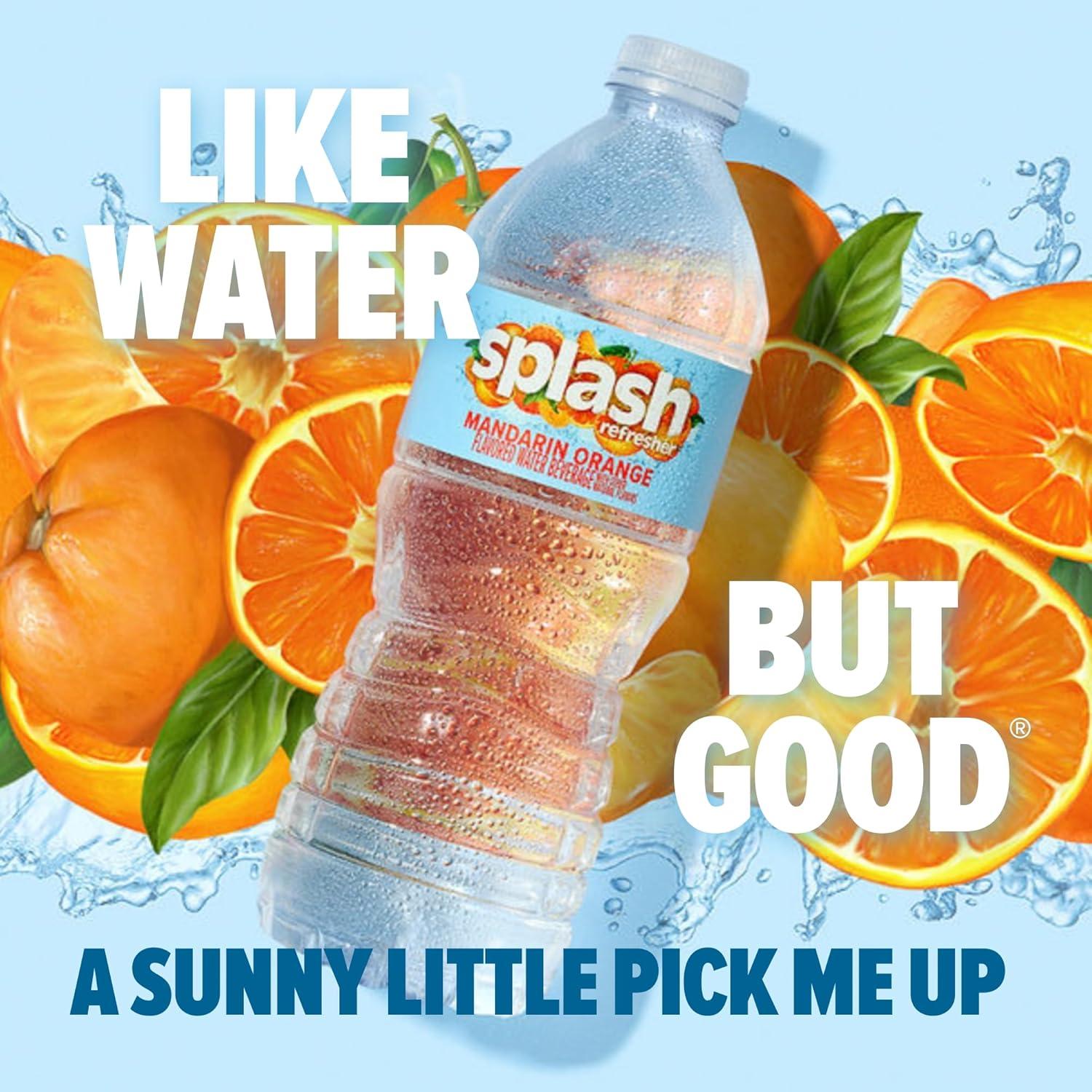 image:imageSPLASH REFRESHER Flavored Water Bottles Mandarin Orange Flavor 6Pack 169 Fl Oz Refreshing Flavored Bottled Water with Electrolytes Zero Sugar amp Zero CaloriesMandarin Orange