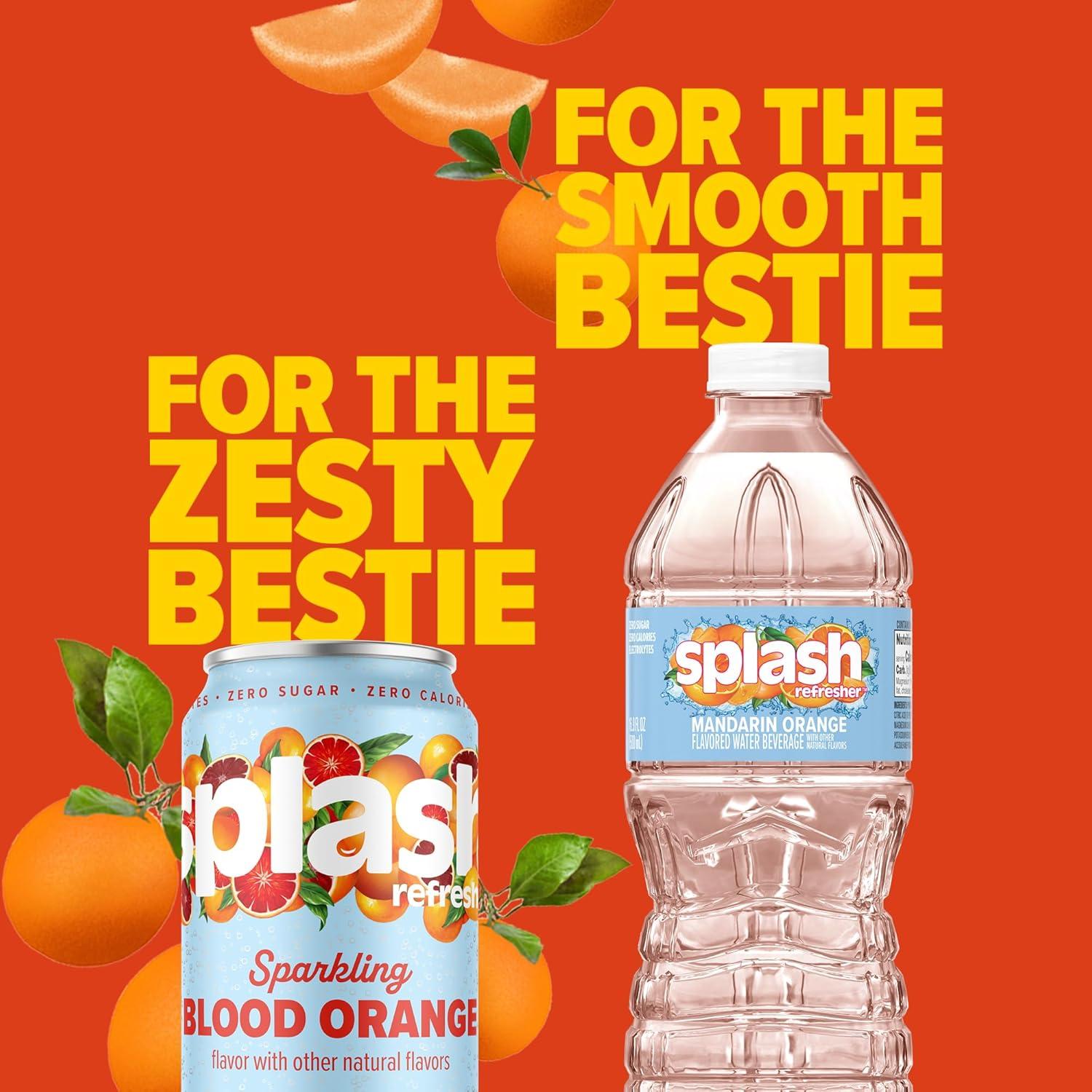 image:imageSPLASH REFRESHER Flavored Water Bottles Mandarin Orange Flavor 6Pack 169 Fl Oz Refreshing Flavored Bottled Water with Electrolytes Zero Sugar amp Zero CaloriesMandarin Orange