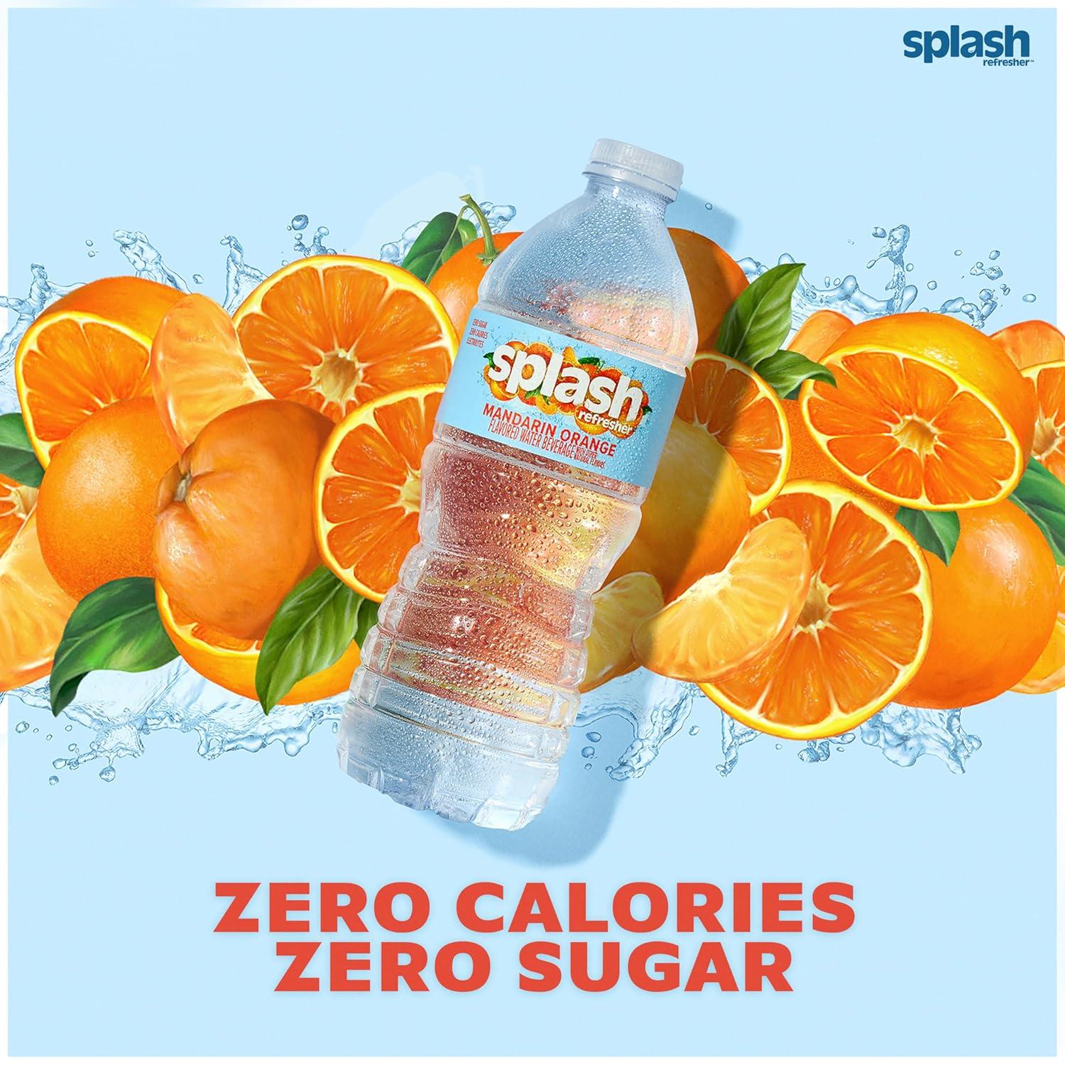 image:imageSPLASH REFRESHER Flavored Water Bottles Mandarin Orange Flavor 6Pack 169 Fl Oz Refreshing Flavored Bottled Water with Electrolytes Zero Sugar amp Zero CaloriesMandarin Orange