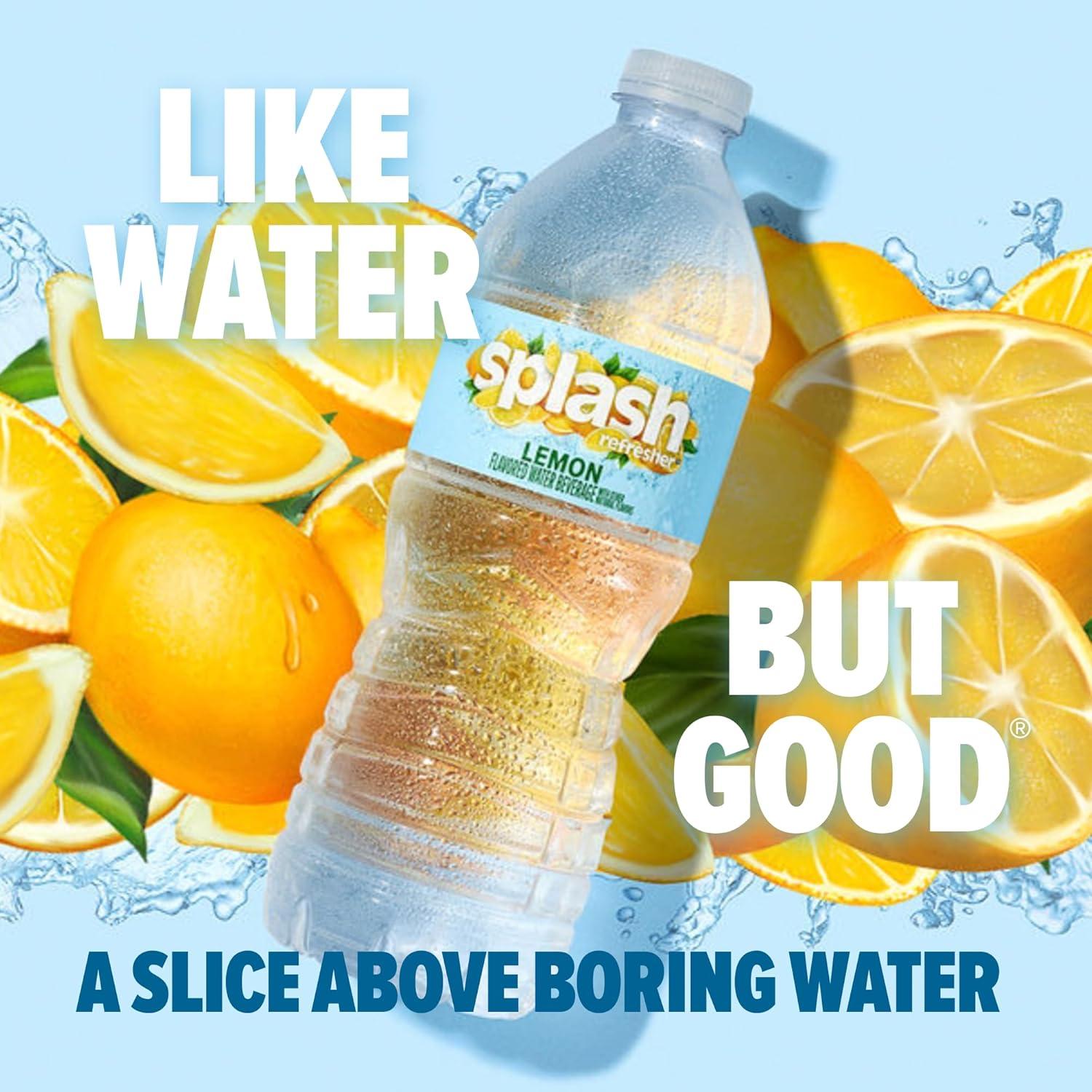 image:imageSPLASH REFRESHER Flavored Water Bottles Pineapple Mango Flavor 6Pack 169 Fl Oz Refreshing Flavored Bottled Water with Electrolytes Zero Sugar amp Zero CaloriesLemon