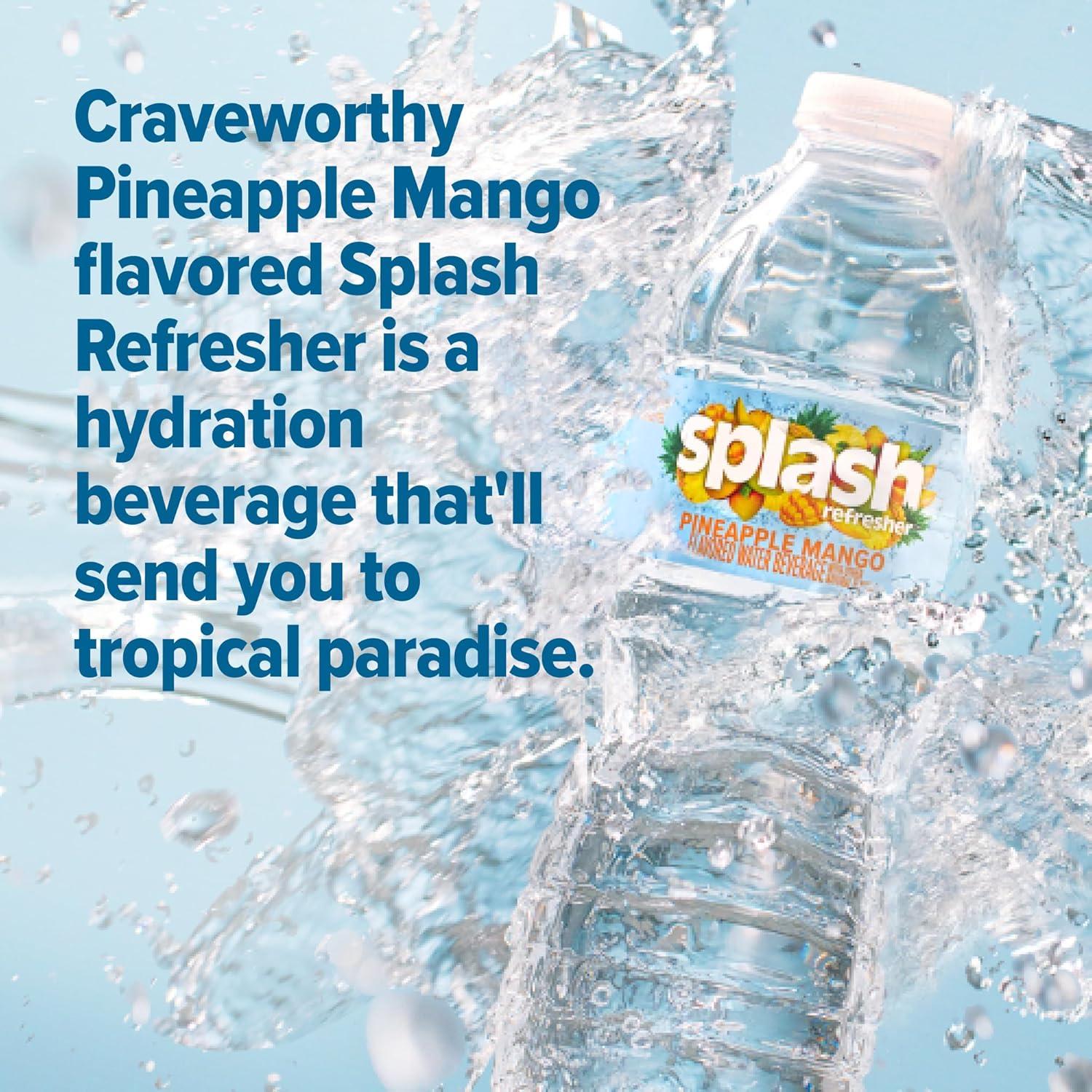 image:imageSPLASH REFRESHER Flavored Water Bottles Pineapple Mango Flavor 6Pack 169 Fl Oz Refreshing Flavored Bottled Water with Electrolytes Zero Sugar amp Zero CaloriesPineapple Mango