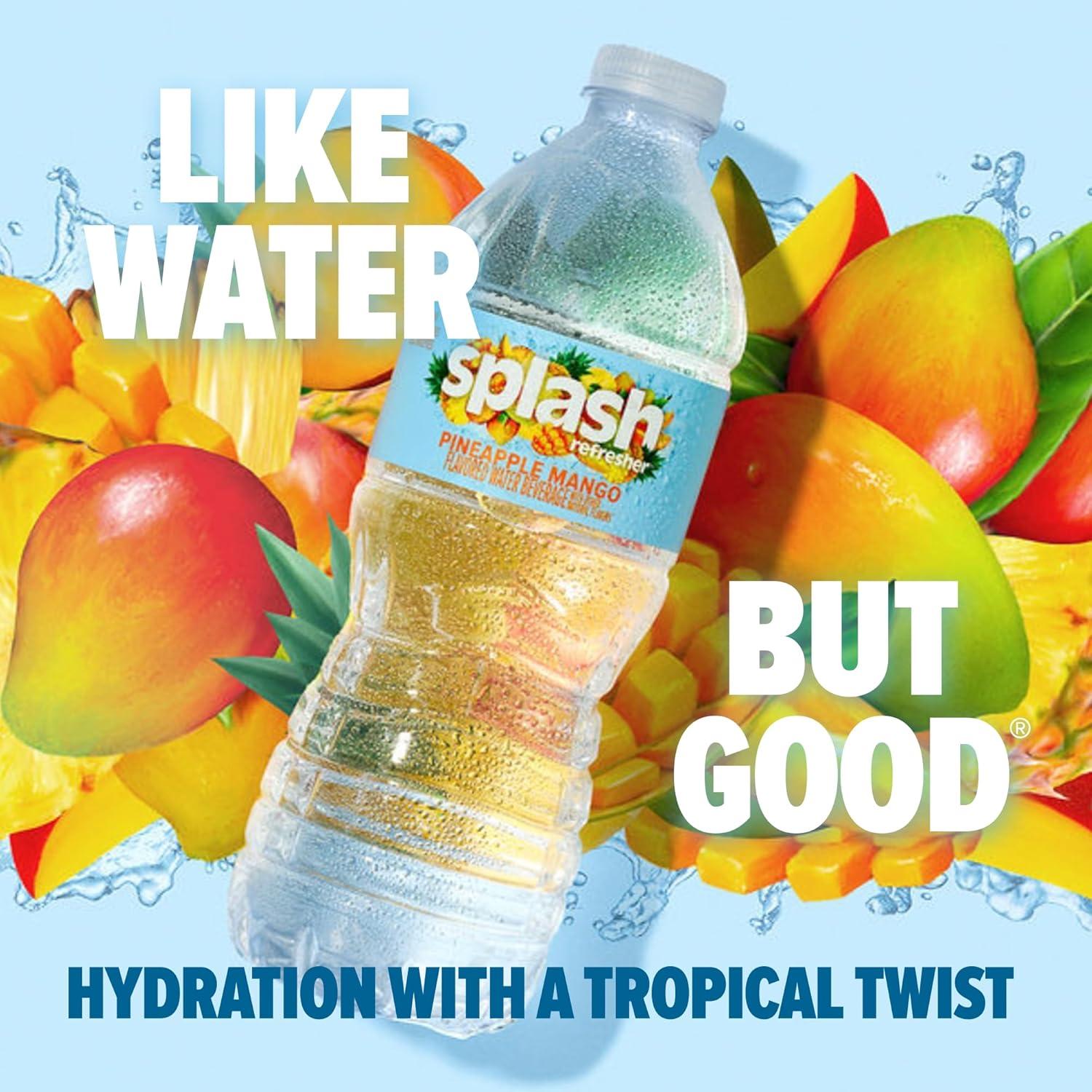 image:imageSPLASH REFRESHER Flavored Water Bottles Pineapple Mango Flavor 6Pack 169 Fl Oz Refreshing Flavored Bottled Water with Electrolytes Zero Sugar amp Zero CaloriesPineapple Mango