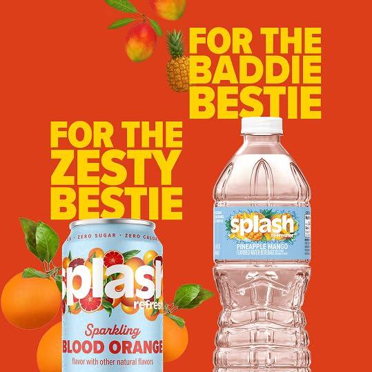image:imageSPLASH REFRESHER Flavored Water Bottles Pineapple Mango Flavor 6Pack 169 Fl Oz Refreshing Flavored Bottled Water with Electrolytes Zero Sugar amp Zero CaloriesPineapple Mango