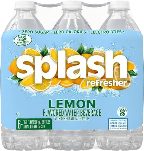image:imageSPLASH REFRESHER Flavored Water Bottles Pineapple Mango Flavor 6Pack 169 Fl Oz Refreshing Flavored Bottled Water with Electrolytes Zero Sugar amp Zero CaloriesLemon