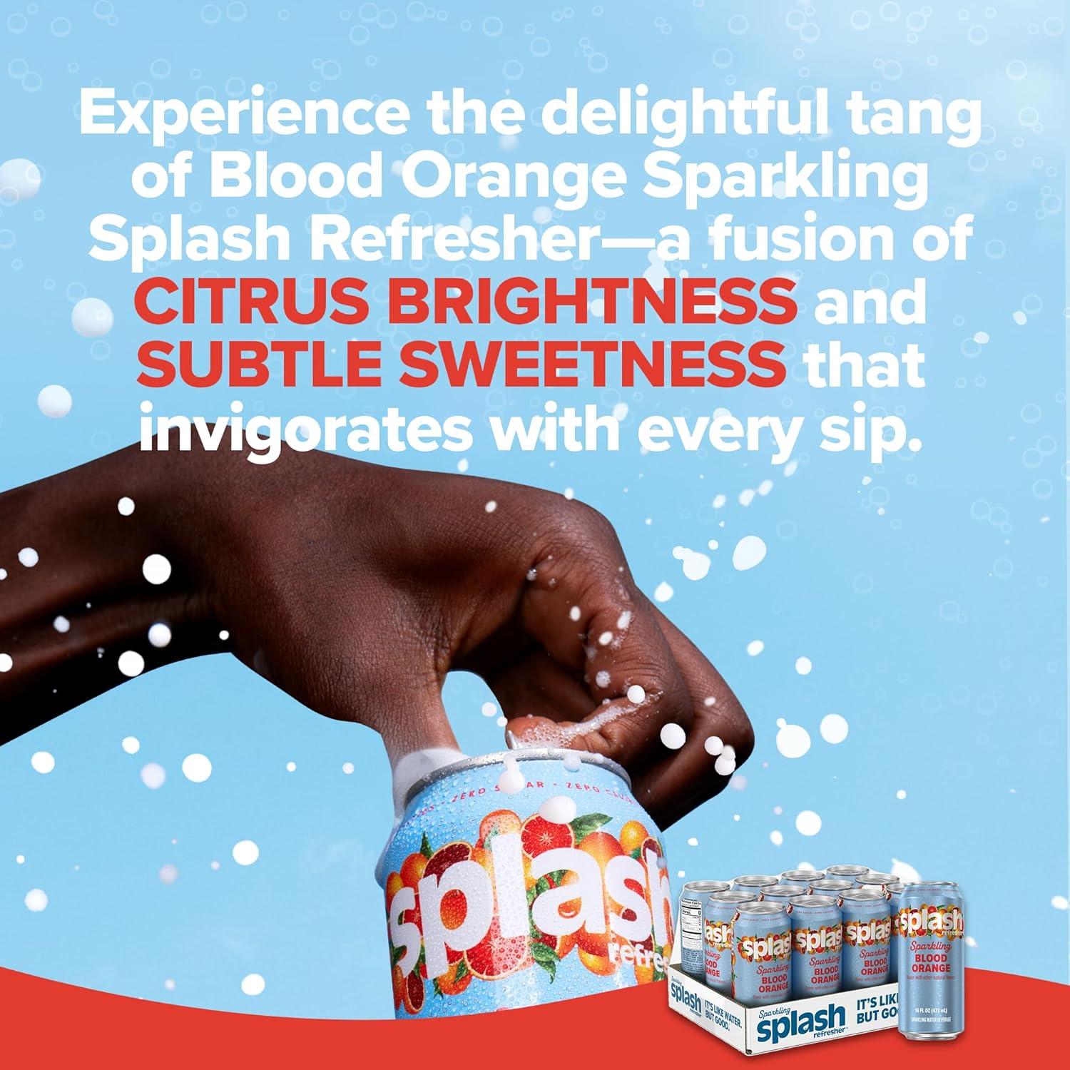 image:imageSPLASH REFRESHER Sparkling Water Rocket Freeze 8Pack 12 Fl Oz Cans Flavored Carbonated Seltzer Water with Electrolytes Zero Sugar amp Zero CaloriesBlood Orange