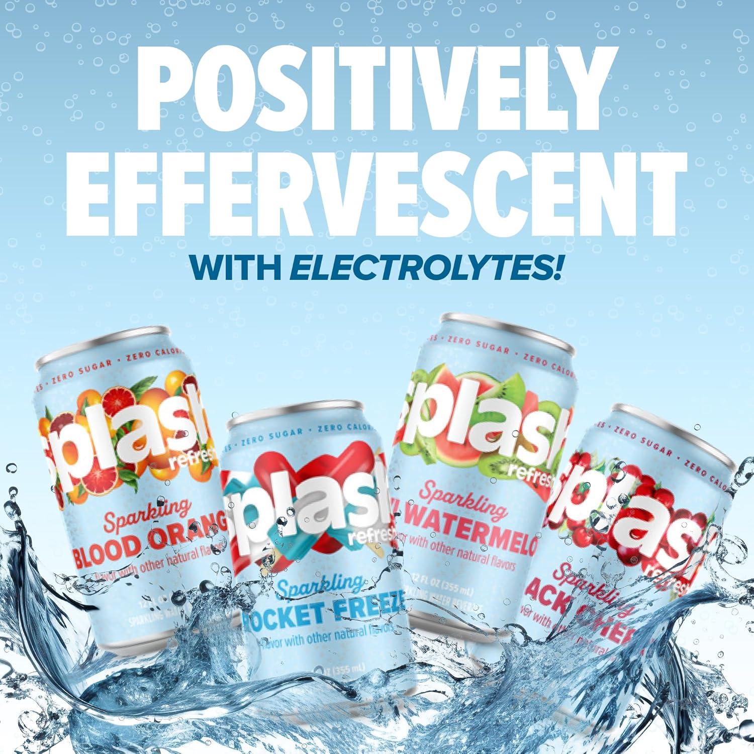 image:imageSPLASH REFRESHER Sparkling Water Rocket Freeze 8Pack 12 Fl Oz Cans Flavored Carbonated Seltzer Water with Electrolytes Zero Sugar amp Zero CaloriesRocket Freeze