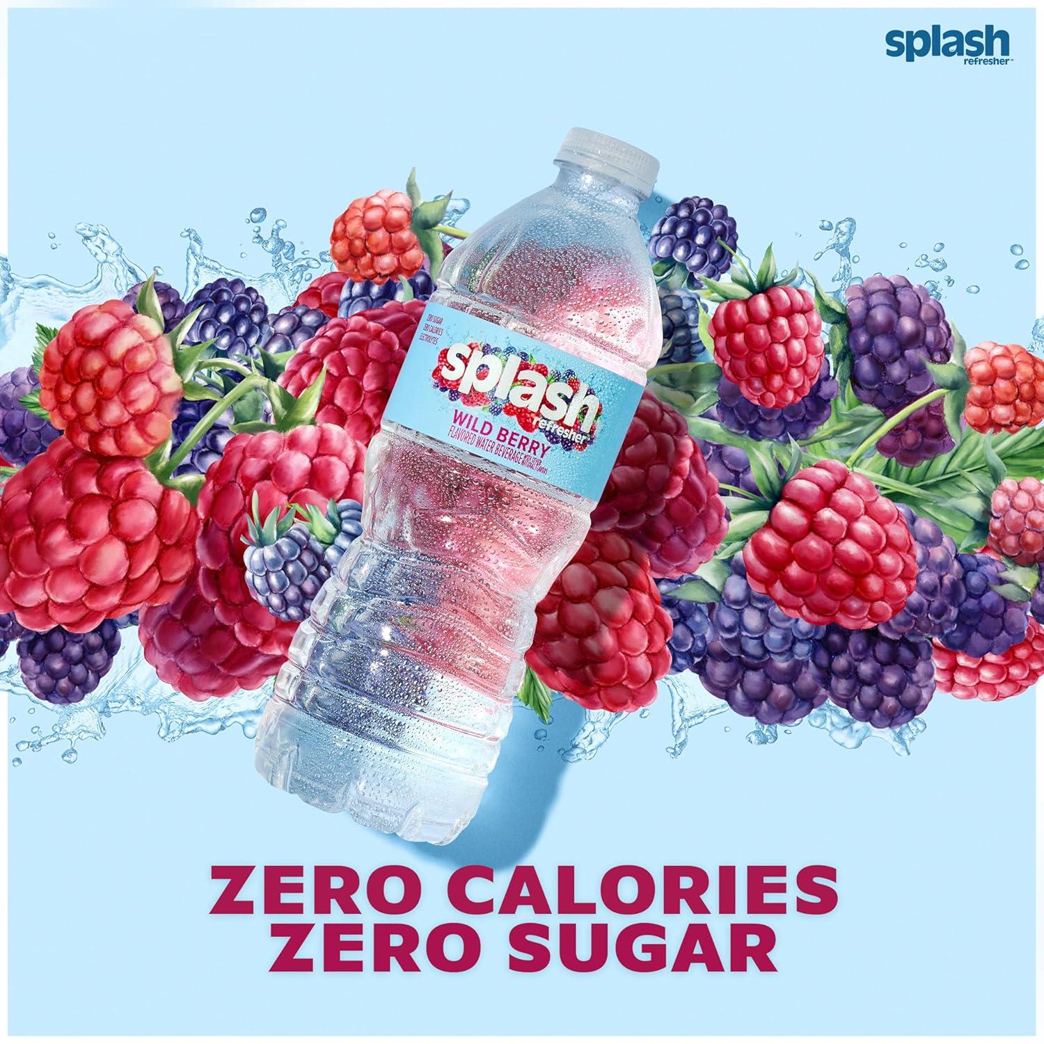 image:imageSPLASH REFRESHER Wild Berry Flavor Water Beverage 169 Fl Oz Plastic Bottles 24 Count