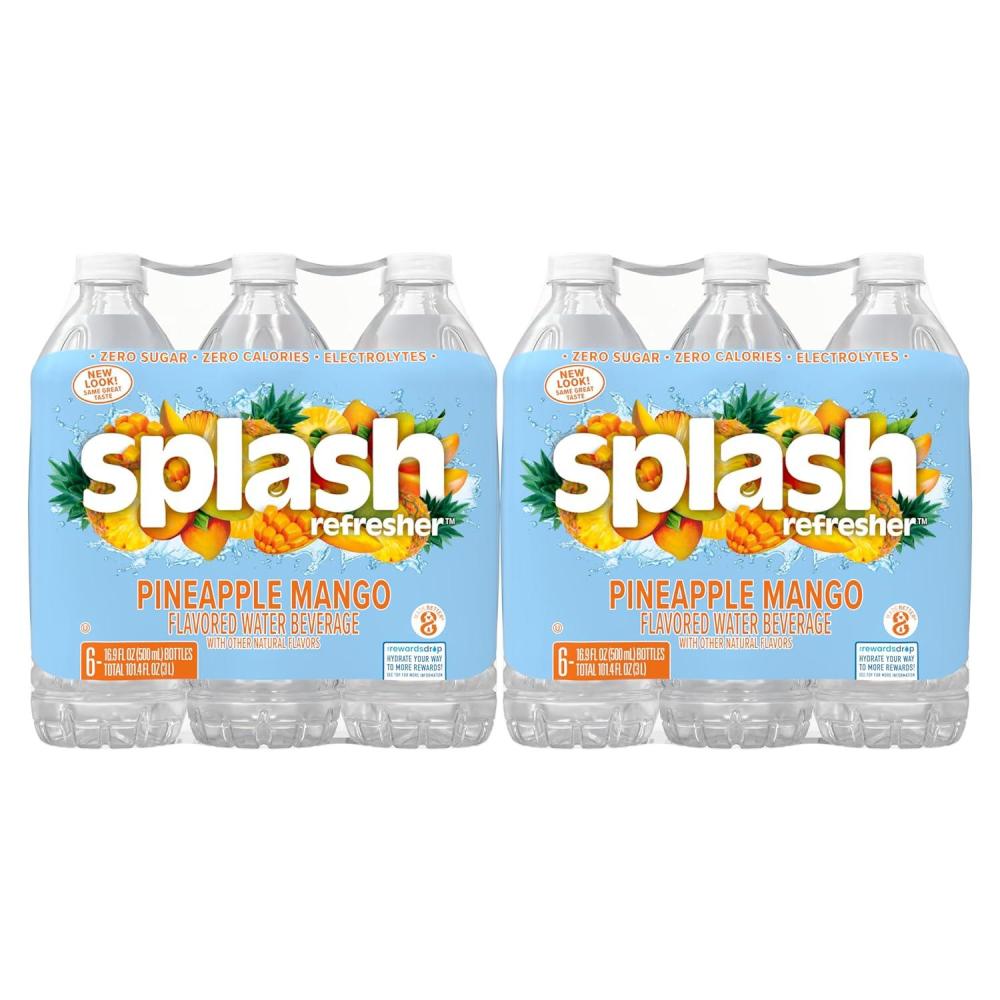 image:imageSPLASH REFRESHER Pineapple Mango Flavor Water Beverage 169 Fl Oz Plastic Bottles 24 Count