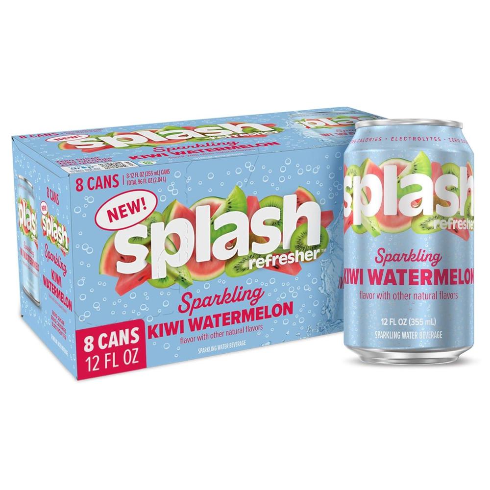 image:imageSPLASH REFRESHER Sparkling Water Rocket Freeze 8Pack 12 Fl Oz Cans Flavored Carbonated Seltzer Water with Electrolytes Zero Sugar amp Zero CaloriesKiwi Watermelon