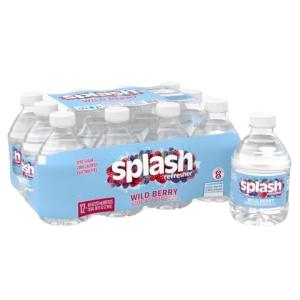 SPLASH REFRESHER Flavored Water Bottles, Mandarin Orange Flavor – 6-Pack, 16.9 Fl Oz – Refreshing Flavored Bottled Water with Electrolytes – Zero Sugar & Zero Calories(Wild Berry)