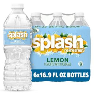 SPLASH REFRESHER Flavored Water Bottles, Pineapple Mango Flavor – 6-Pack, 16.9 Fl Oz – Refreshing Flavored Bottled Water with Electrolytes – Zero Sugar & Zero Calories(Lemon)
